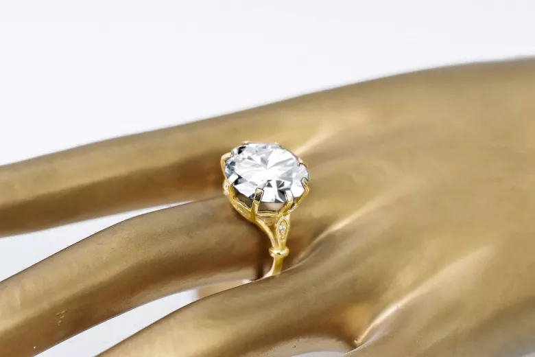 Каблучка Вінтаж Циркон 14K Жовте золото vrc073y